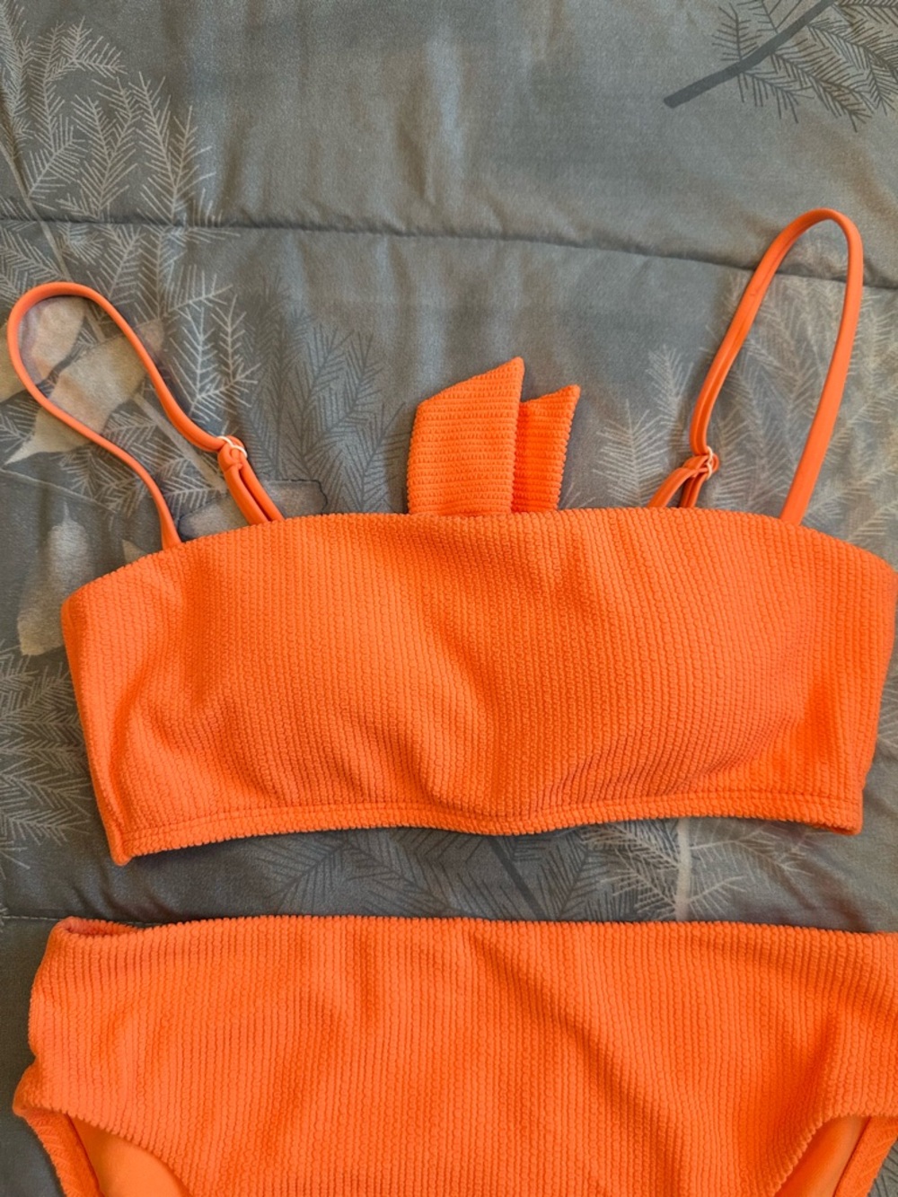 NWOT Sanctuary Orange Textured Bikini Top and Bottom Sz S - Picture 2 of 9